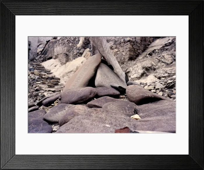 Framed Print : Mani stones, Ladakh, India, 1988. Creator: Amanda Waite Framed Print : Mani stones, Ladakh, India, 1988. Creator: Amanda Waite