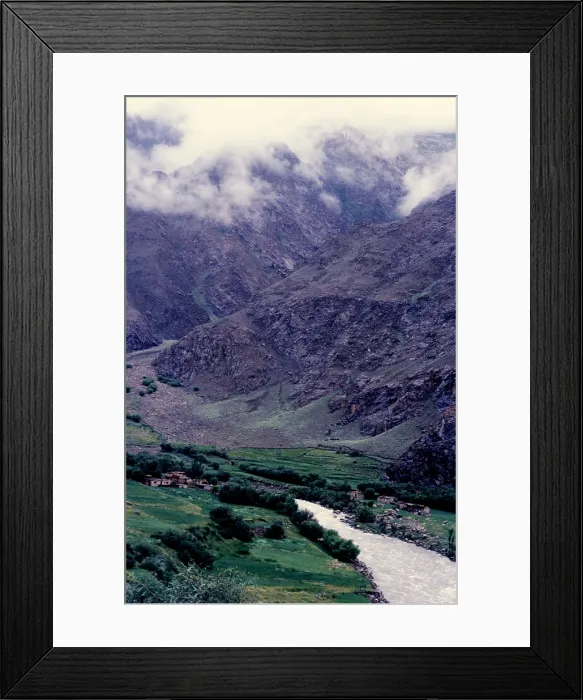 Framed Print : River valley, Ladakh, India, 1988. Creator: Amanda Waite Framed Print : River valley, Ladakh, India, 1988. Creator: Amanda Waite