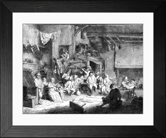 Framed Print : 'The Dance', facsimile of an etching by Adrian van Ostade, 1881. Creator: Unknown