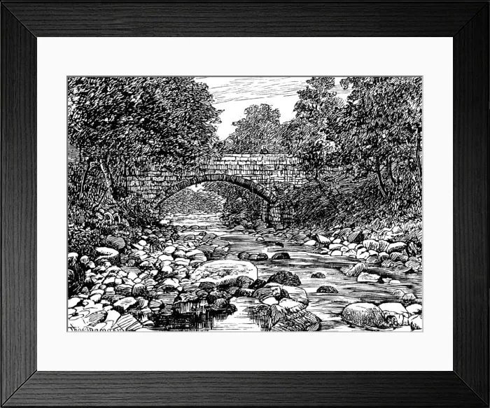 Framed Print : Sketches in Nidderdale, Yorkshire: Bridge over How Stean Beck, 1883. Creator: Unknown Framed Print : Sketches in Nidderdale, Yorkshire: Bridge over How Stean Beck, 1883. Creator: Unknown