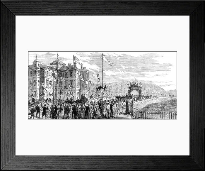 Framed Print : Improvements on the Kentish coast: Prince of Wales opening Hythe Marine Parade and Embankment, 1881. Creator: Unknown Framed Print : Improvements on the Kentish coast: Prince of Wales opening Hythe Marine Parade and Embankment, 1881. Creator: Unknown