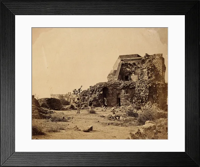 Framed Print : India: a ruined observatory and battery with distant view of Hindoo Rao's house, c1858 Framed Print : India: a ruined observatory and battery with distant view of Hindoo Rao's house, c1858