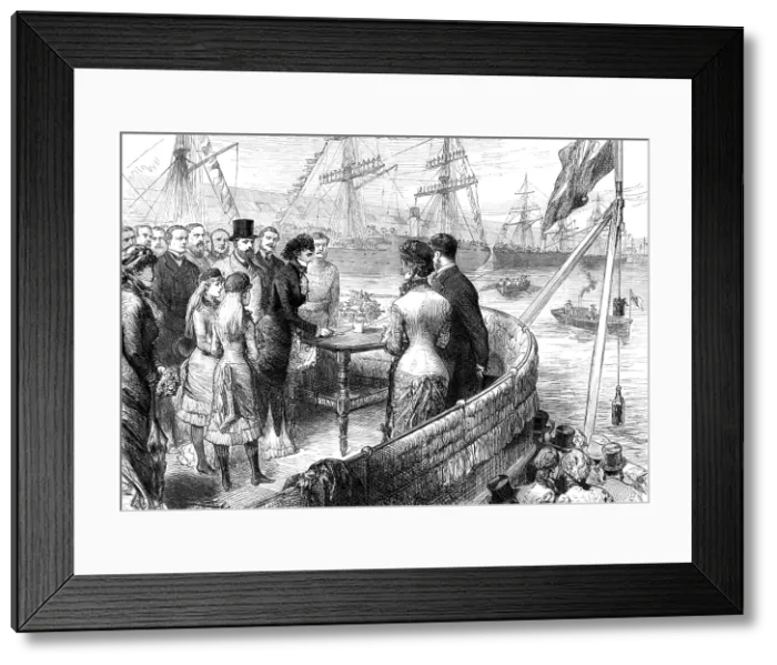 Framed Print : The Princess of Wales naming the new Alexandra Dock, Liverpool, 1881. Creator: Unknown Framed Print : The Princess of Wales naming the new Alexandra Dock, Liverpool, 1881. Creator: Unknown