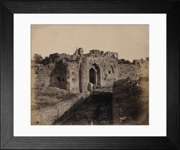 Framed Print : India: ruins of the Cashmere Gate at a water bastion near Delhi, c1858 Framed Print : India: ruins of the Cashmere Gate at a water bastion near Delhi, c1858