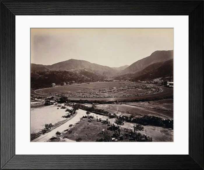 Framed Print : The racecourse, Hong Kong, c1873. Creator: William Pryor Floyd Framed Print : The racecourse, Hong Kong, c1873. Creator: William Pryor Floyd