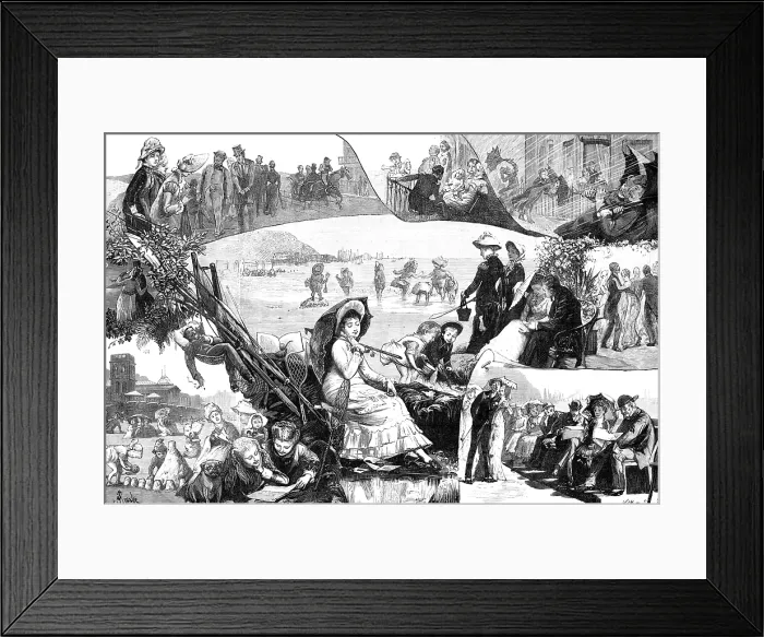 Framed Print : Sketches at Scarborough, 1881. Creator: W. I. Mosses Framed Print : Sketches at Scarborough, 1881. Creator: W. I. Mosses