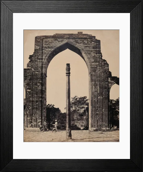 Framed Print : India: an arch in Kootub near Delhi, c1858. Creator: Felice Beato Framed Print : India: an arch in Kootub near Delhi, c1858. Creator: Felice Beato