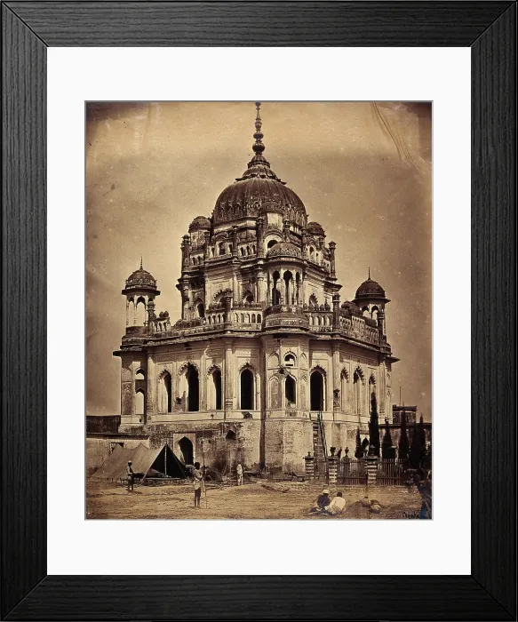 Framed Print : Lucknow, India: the tomb of Khursheed Zadi in the Kaiser Bagh Palace complex, showing... c1858. Creator: Felice Beato Framed Print : Lucknow, India: the tomb of Khursheed Zadi in the Kaiser Bagh Palace complex, showing... c1858. Creator: Felice Beato