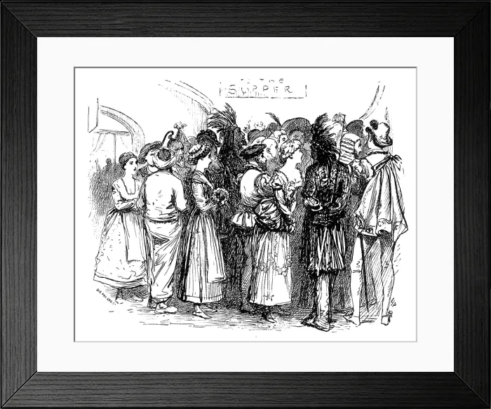 Framed Print : The Savage Club Entertainment, Royal Albert Hall: savages waiting for supper, 1883. Creator: Unknown Framed Print : The Savage Club Entertainment, Royal Albert Hall: savages waiting for supper, 1883. Creator: Unknown