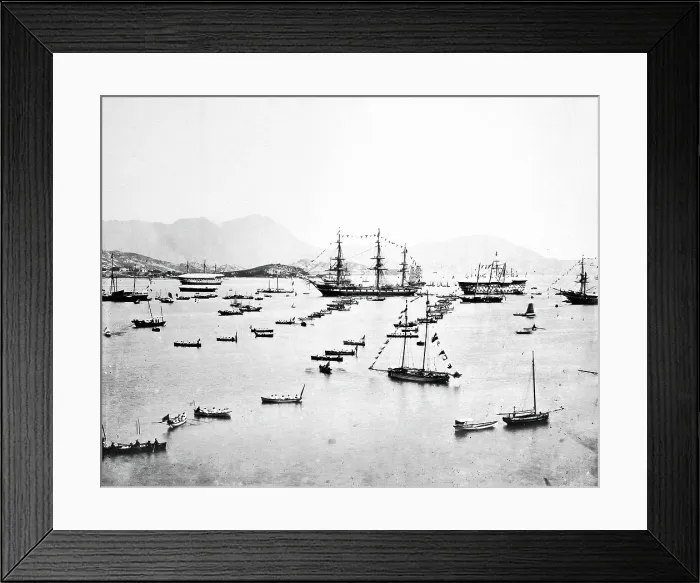 Framed Print : The harbour, Hong Kong, 1981 (from a negative of 1869). Creator: John Thomson Framed Print : The harbour, Hong Kong, 1981 (from a negative of 1869). Creator: John Thomson