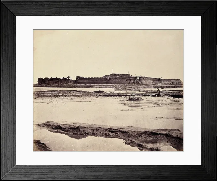 Framed Print : Taku, China: the North Fort on the Peiho River during the Second China War, 1860. Creator: Felice Beato Framed Print : Taku, China: the North Fort on the Peiho River during the Second China War, 1860. Creator: Felice Beato