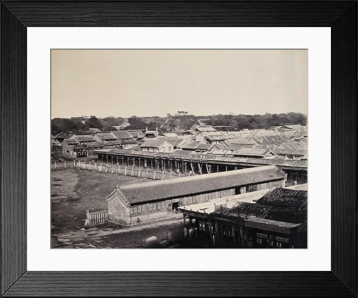 Framed Print : Beijing, China: buildings at the entrance to the Chinese quarter of the city (?)... 1860. Creator: Felice Beato Framed Print : Beijing, China: buildings at the entrance to the Chinese quarter of the city (?)... 1860. Creator: Felice Beato