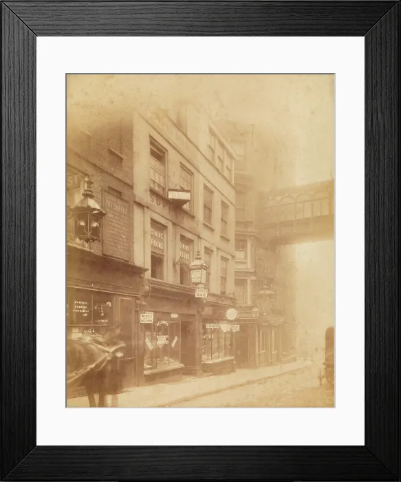 Framed Print : Villiers Street, Strand: the north-east part, including the shop of William Challice...(1890-1899?). Creator: Unknown Framed Print : Villiers Street, Strand: the north-east part, including the shop of William Challice...(1890-1899?). Creator: Unknown