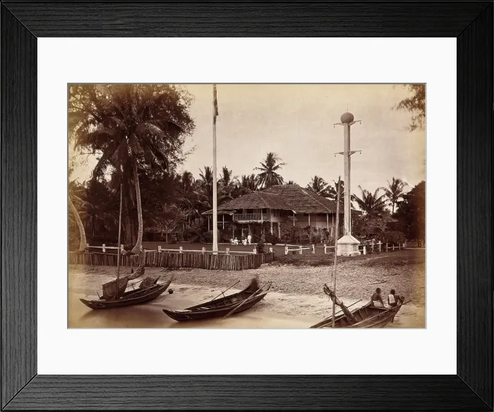 Framed Print : Malaya: a magistrate's house located by a Malay beach, 1881. Creator: John Edmund Taylor. Malaya: a magistrate's house located by a Malay beach, 1881 Framed Print : Malaya: a magistrate's house located by a Malay beach, 1881. Creator: John Edmund Taylor. Malaya: a magistrate's house located by a Malay beach, 1881