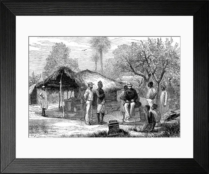 Framed Print : The Slave Trade on the East Coast of Africa: depot of stores for...H.M.S. London, at Funzi... 1881. Creator: W.P Framed Print : The Slave Trade on the East Coast of Africa: depot of stores for...H.M.S. London, at Funzi... 1881. Creator: W.P