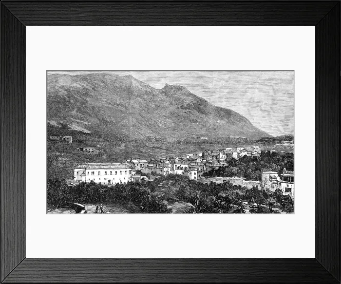 Framed Print : The Earthquake in Ischia: Casamicciola and Mount Epomeo, 1883. Creator: Unknown