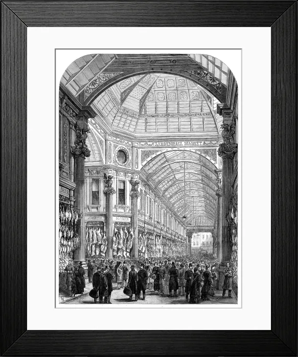 Framed Print : New Leadenhall Market: interior, 1881. Creator: Unknown Framed Print : New Leadenhall Market: interior, 1881. Creator: Unknown