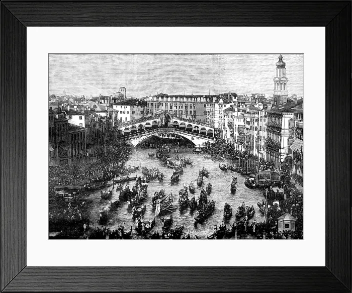 Framed Print : Regatta at Venice during the International Geographical Congress, 1881. Creator: Unknown Framed Print : Regatta at Venice during the International Geographical Congress, 1881. Creator: Unknown