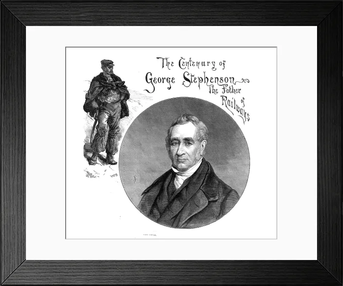 Framed Print : The Century of George Stephenson, the Father of Railways, 1881. Creator: Unknown Framed Print : The Century of George Stephenson, the Father of Railways, 1881. Creator: Unknown