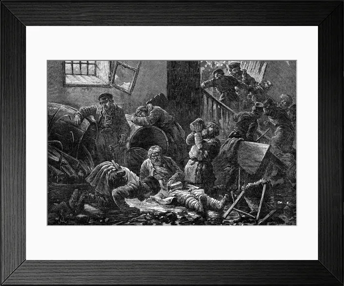 Framed Print : Ill-treatment of the Jews in Russia: plundering a brandy shop at Kiev, 1881. Creator: Unknown