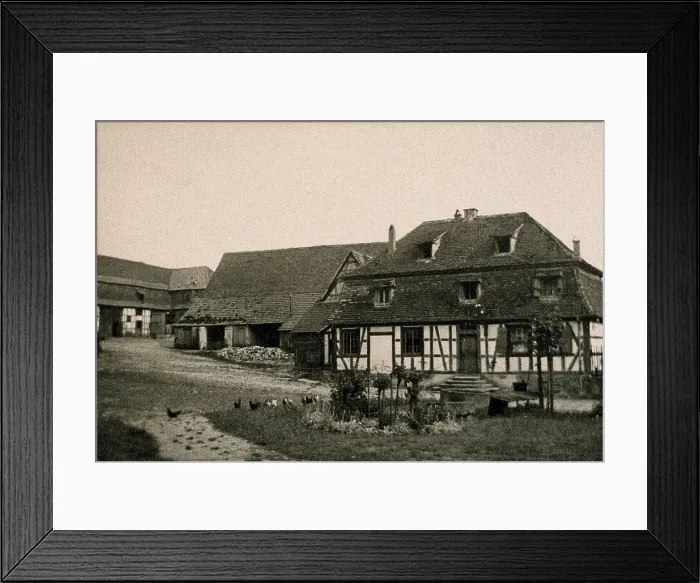 Framed Print : The farm and laboratory of JB Boussingault in Pechelbronn, France, c1880s. Creator: Unknown Framed Print : The farm and laboratory of JB Boussingault in Pechelbronn, France, c1880s. Creator: Unknown