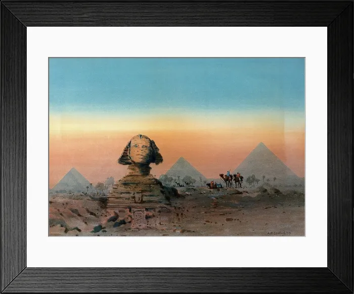Framed Print : The Sphinx and the Pyramids, 1919. Creator: Augustus Osborne Lamplough Framed Print : The Sphinx and the Pyramids, 1919. Creator: Augustus Osborne Lamplough