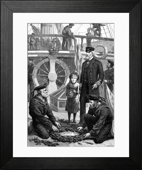 Framed Print : The Anniversary of Trafalgar on board the old Victory at Portsmouth, 1881. Creator: W. I. Mosses Framed Print : The Anniversary of Trafalgar on board the old Victory at Portsmouth, 1881. Creator: W. I. Mosses