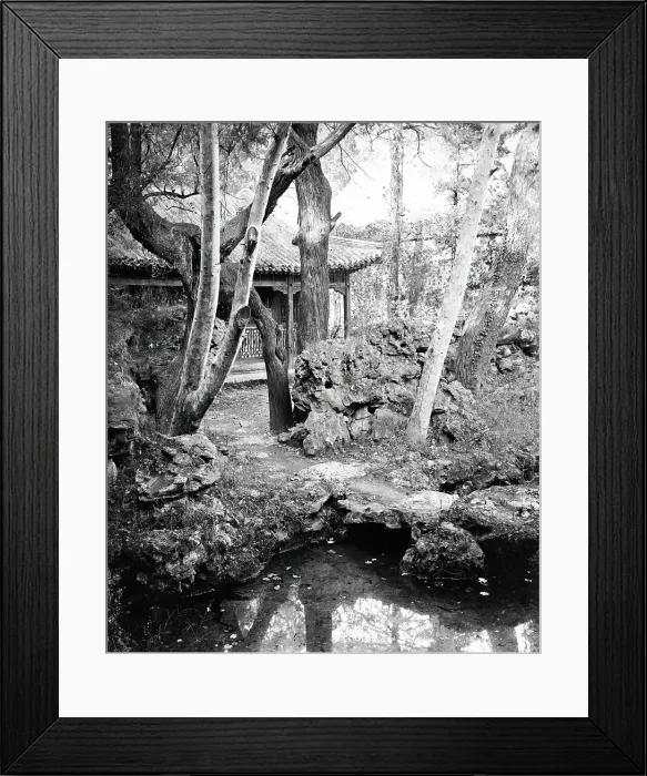 Framed Print : Amoy (Xiamen), Fukien province, China: a temple, 1870 / 1871. Creator: John Thomson Framed Print : Amoy (Xiamen), Fukien province, China: a temple, 1870 / 1871. Creator: John Thomson