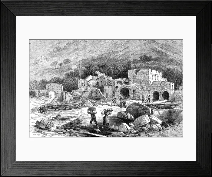 Framed Print : Part of Casamicciola, Isle of Ischia, after the earthquake, 1881. Creator: Unknown Framed Print : Part of Casamicciola, Isle of Ischia, after the earthquake, 1881. Creator: Unknown
