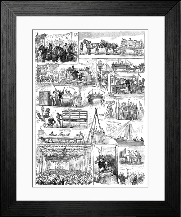 Framed Print : Commencement of the Hull, Barnsley, and West Riding Railway and Dock...procession and banquet, 1881. Creator: Unknown Framed Print : Commencement of the Hull, Barnsley, and West Riding Railway and Dock...procession and banquet, 1881. Creator: Unknown