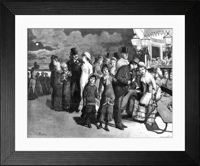 Framed Print : Evening at the Spa, Scarborough, 1881. Creator: Eugene Froment Framed Print : Evening at the Spa, Scarborough, 1881. Creator: Eugene Froment
