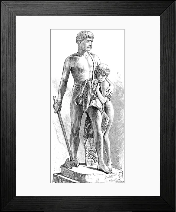 Framed Print : Shielding the Helpless: group by the late E. B. Stephens, in the Royal Academy Exhibition, 1883. Creator: Unknown Framed Print : Shielding the Helpless: group by the late E. B. Stephens, in the Royal Academy Exhibition, 1883. Creator: Unknown