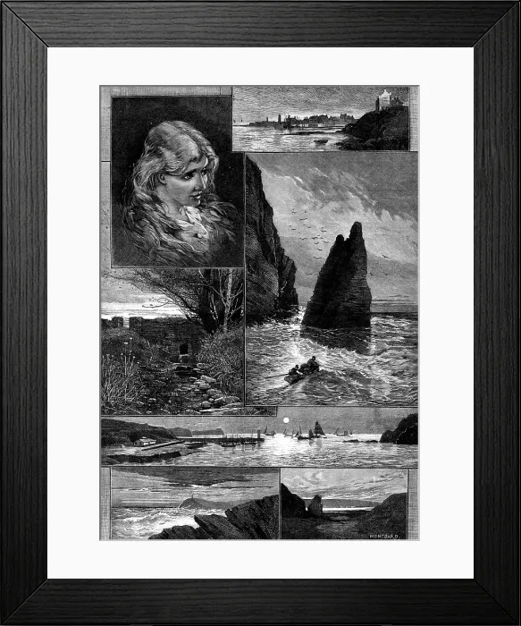 Framed Print : Sketches in the Isle of Man, 1881. Creator: George Montbard Framed Print : Sketches in the Isle of Man, 1881. Creator: George Montbard