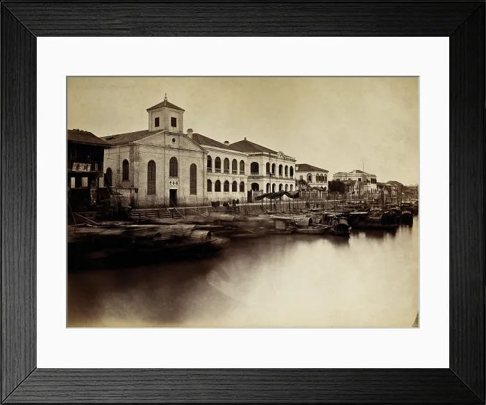 Framed Print : Canton, China: a missionary church and missionaries houses, 18--. Creator: Unknown. Canton, China: a missionary church and missionaries houses, 18--. Creator: Unknown Framed Print : Canton, China: a missionary church and missionaries houses, 18--. Creator: Unknown. Canton, China: a missionary church and missionaries houses, 18--. Creator: Unknown