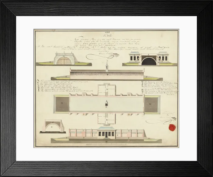 Framed Print : Buildings and plant for producing saltpetre, 1806. Creator: Adam Kroll Framed Print : Buildings and plant for producing saltpetre, 1806. Creator: Adam Kroll