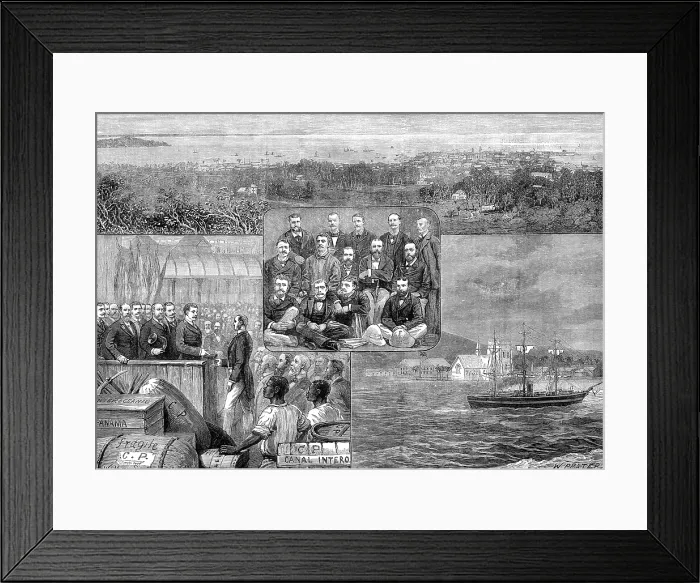 Framed Print : The Panama Canal: arrival of the engineers at Colon, 1881. Creator: W. I. Mosses Framed Print : The Panama Canal: arrival of the engineers at Colon, 1881. Creator: W. I. Mosses