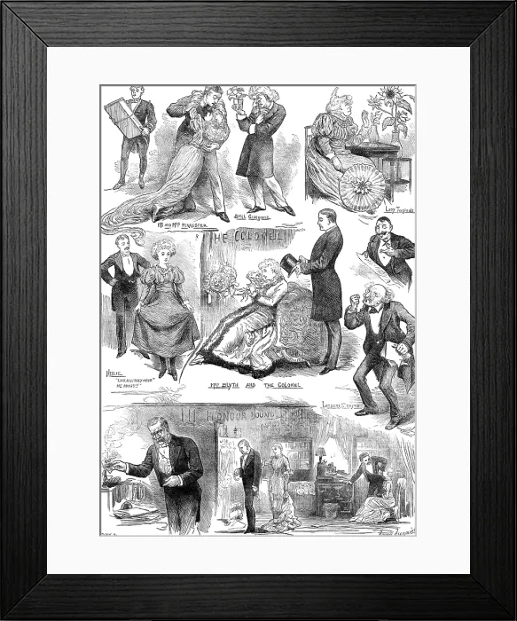 Framed Print : Sketches at the Prince of Wales Theatre, 1881. Creator: Joseph Swain. Sketches at the Prince of Wales Theatre, 1881. Creator: Joseph Swain Framed Print : Sketches at the Prince of Wales Theatre, 1881. Creator: Joseph Swain. Sketches at the Prince of Wales Theatre, 1881. Creator: Joseph Swain