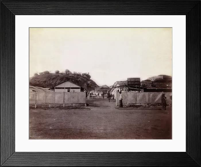 Framed Print : A plague patient being transported on a manually propelled ambulance carriage... 1896 / 1897. Creator: Unknown Framed Print : A plague patient being transported on a manually propelled ambulance carriage... 1896 / 1897. Creator: Unknown
