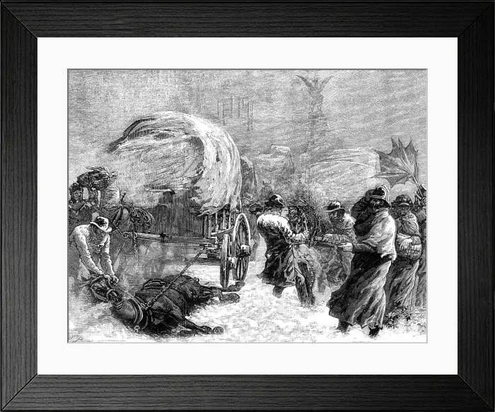 Framed Print : Fleet-Street during the snowstorm on Tuesday night, January 18, 1881. Creator: Unknown Framed Print : Fleet-Street during the snowstorm on Tuesday night, January 18, 1881. Creator: Unknown