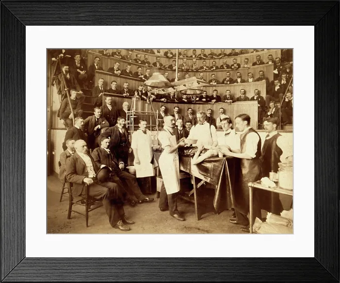 Framed Print : Sir William MacCormac about to perform a surgical operation at the Bellevue Hospital, New York, 1891 Creator: Unknown Framed Print : Sir William MacCormac about to perform a surgical operation at the Bellevue Hospital, New York, 1891 Creator: Unknown