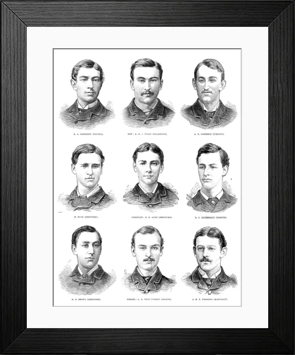 Framed Print : The Universities Boat-Race: the Oxford crew, 1881. Creator: Unknown. The Universities Boat-Race: the Oxford crew, 1881. Creator: Unknown Framed Print : The Universities Boat-Race: the Oxford crew, 1881. Creator: Unknown. The Universities Boat-Race: the Oxford crew, 1881. Creator: Unknown