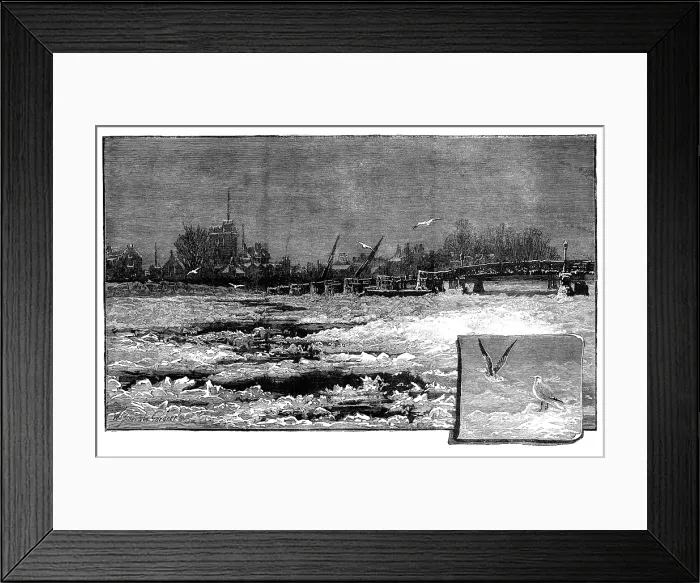 Framed Print : Wintry weather on the Thames: the river at Putney, 1881. Creator: Unknown Framed Print : Wintry weather on the Thames: the river at Putney, 1881. Creator: Unknown