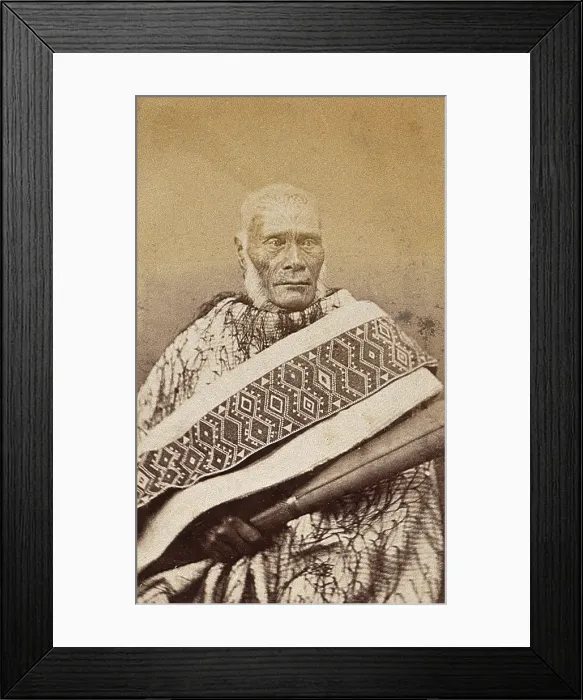 Framed Print : New Zealand: a Maori man, 19th century. Creator: Unknown Framed Print : New Zealand: a Maori man, 19th century. Creator: Unknown