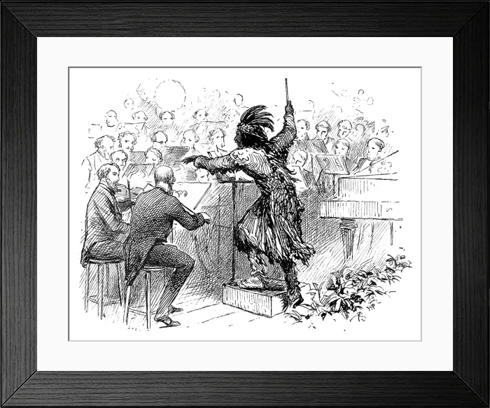 Framed Print : The Savage Club Entertainment, Royal Albert Hall: Mr. Eaton Faning conducting the Savage Dance, 1883 Creator: Unknown Framed Print : The Savage Club Entertainment, Royal Albert Hall: Mr. Eaton Faning conducting the Savage Dance, 1883 Creator: Unknown