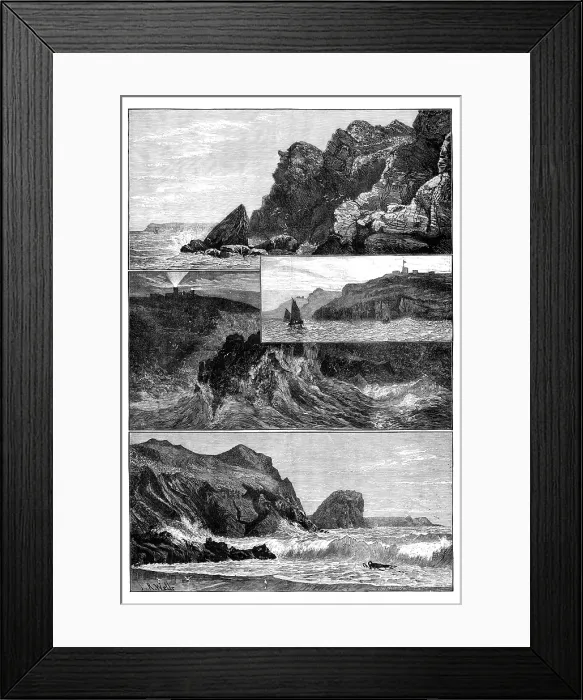 Framed Print : Sketches at the Lizard, 1881. Creators: Unknown, John Greenaway Framed Print : Sketches at the Lizard, 1881. Creators: Unknown, John Greenaway