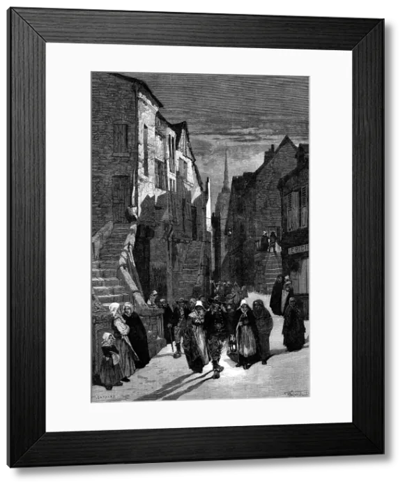 Framed Print : 'Returning from Midnight Mass', by M. Montbard, 1881. Creator: T. Moller Framed Print : 'Returning from Midnight Mass', by M. Montbard, 1881. Creator: T. Moller