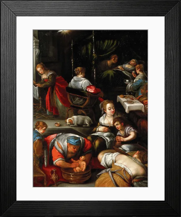 Framed Print : The birth of the Virgin, late 16th century Framed Print : The birth of the Virgin, late 16th century