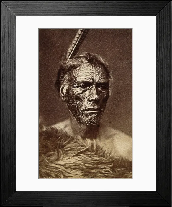 Framed Print : New Zealand: a Maori man, 19th century. Creator: Unknown Framed Print : New Zealand: a Maori man, 19th century. Creator: Unknown