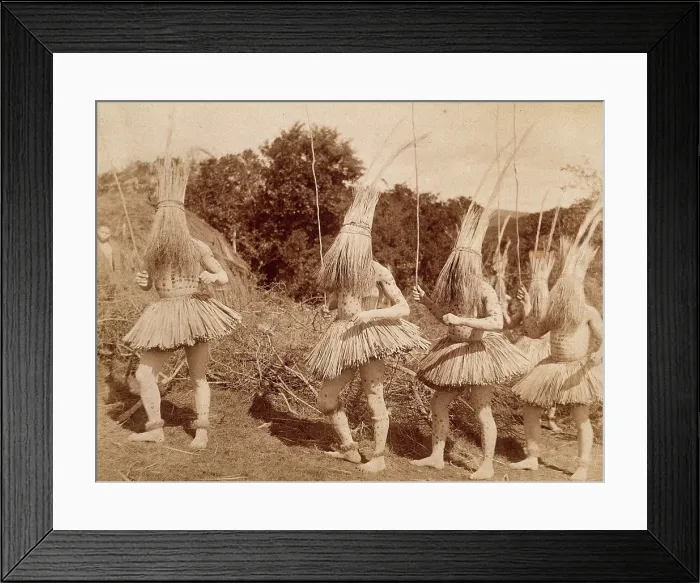 Framed Print : Ceremonial dance or war dance, 19th century. Creator: Unknown Framed Print : Ceremonial dance or war dance, 19th century. Creator: Unknown