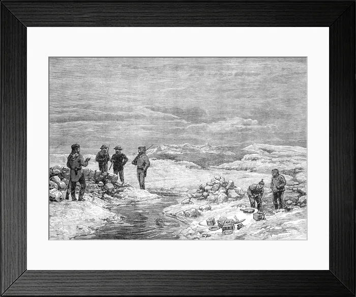 Framed Print : The American Franklin Search Expedition - grave of Lt. John Irving, R.N. 1881. Creator: Unknown Framed Print : The American Franklin Search Expedition - grave of Lt. John Irving, R.N. 1881. Creator: Unknown